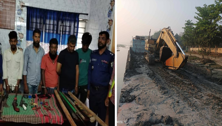 ডাকাতির মালামাল নিয়ে পালানোর সময় যুবলীগ নেতাসহ আটক ৫ ডাকাতির মালামাল নিয়ে পালানোর সময় যুবলীগ নেতাসহ আটক ৫